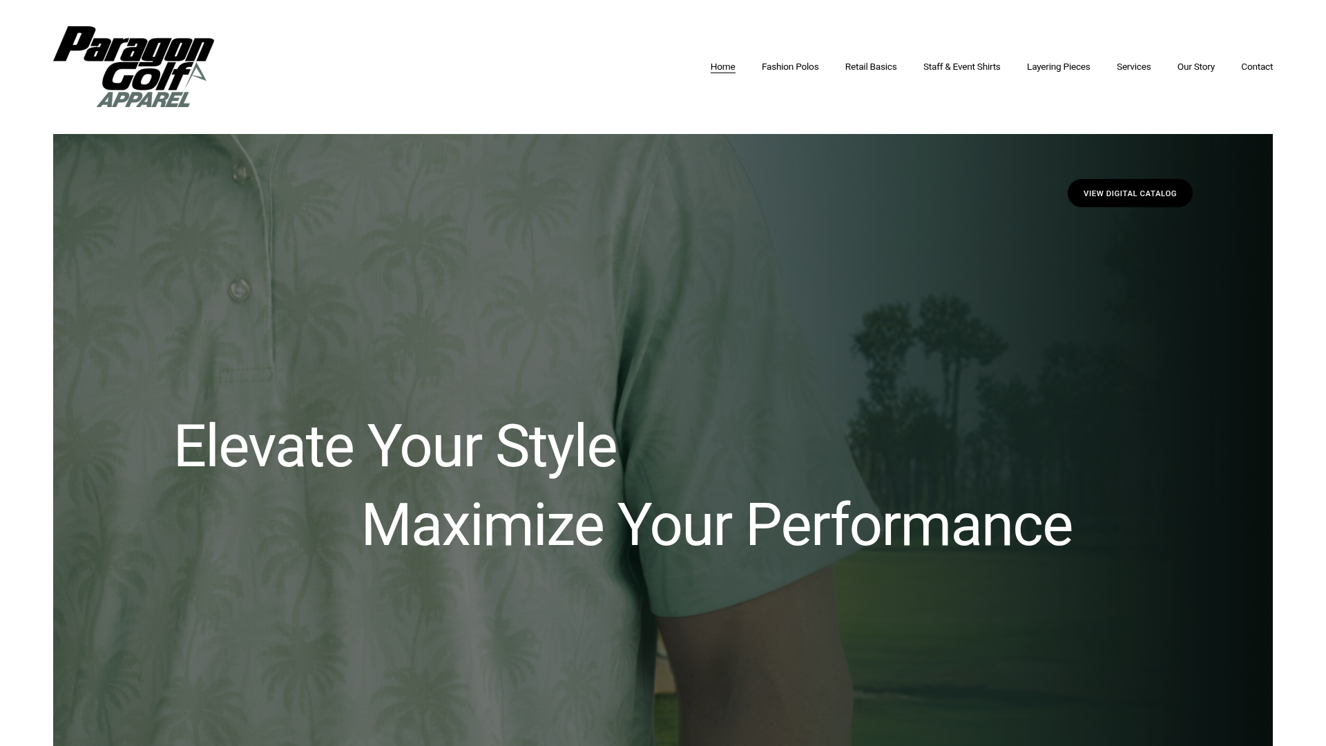Paragon Golf Apparel website preview